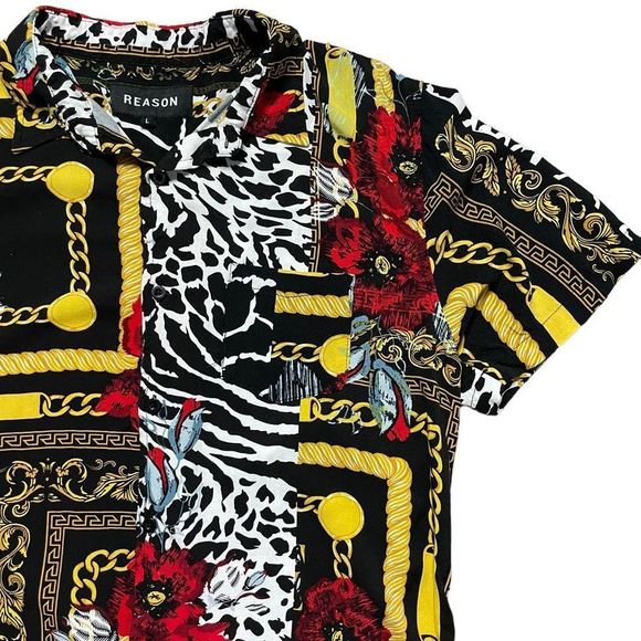 Reason Other - Reason Mens Graphic Button Down Short Sleeve